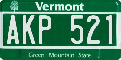 VT license plate AKP521
