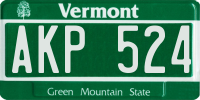 VT license plate AKP524