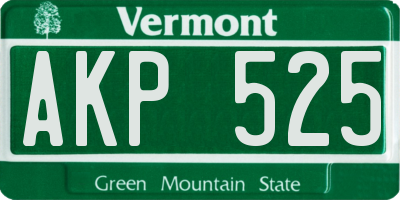 VT license plate AKP525
