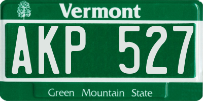 VT license plate AKP527