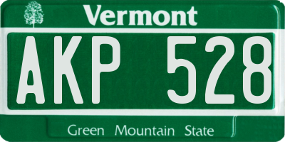 VT license plate AKP528