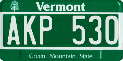 VT license plate AKP530