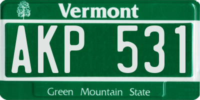 VT license plate AKP531