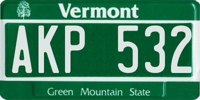 VT license plate AKP532