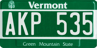 VT license plate AKP535