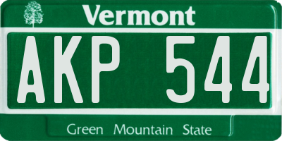 VT license plate AKP544