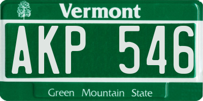 VT license plate AKP546