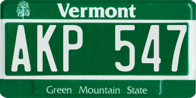 VT license plate AKP547