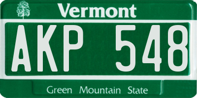 VT license plate AKP548