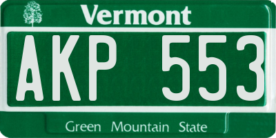 VT license plate AKP553