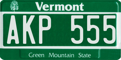 VT license plate AKP555