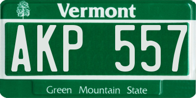 VT license plate AKP557