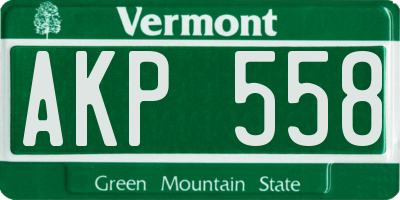 VT license plate AKP558