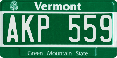 VT license plate AKP559