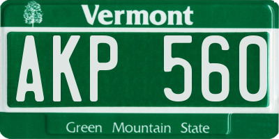 VT license plate AKP560