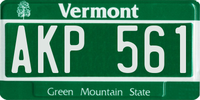 VT license plate AKP561