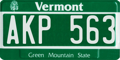 VT license plate AKP563