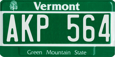 VT license plate AKP564