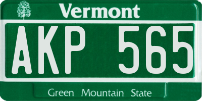 VT license plate AKP565