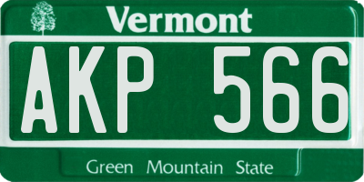 VT license plate AKP566