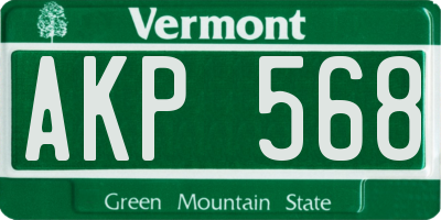 VT license plate AKP568