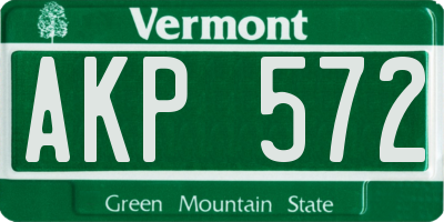 VT license plate AKP572