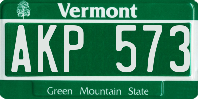 VT license plate AKP573