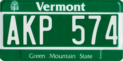 VT license plate AKP574