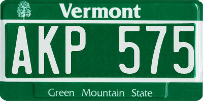 VT license plate AKP575