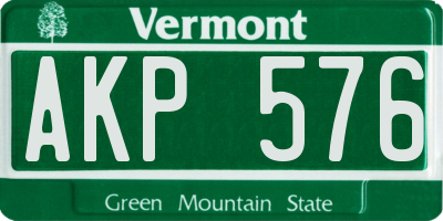 VT license plate AKP576