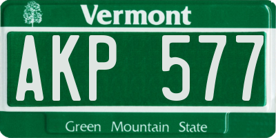 VT license plate AKP577