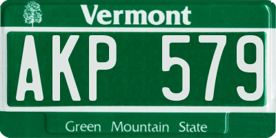 VT license plate AKP579