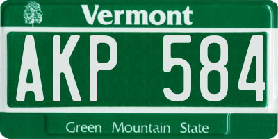 VT license plate AKP584
