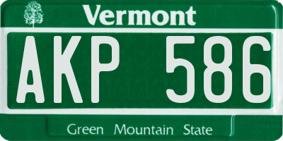 VT license plate AKP586