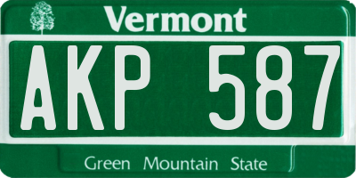 VT license plate AKP587