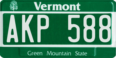 VT license plate AKP588