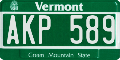 VT license plate AKP589