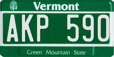 VT license plate AKP590
