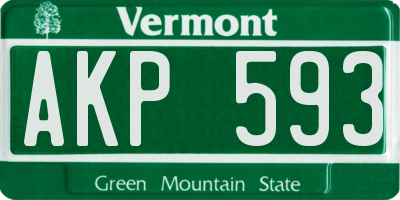 VT license plate AKP593