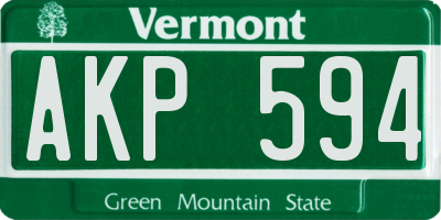 VT license plate AKP594