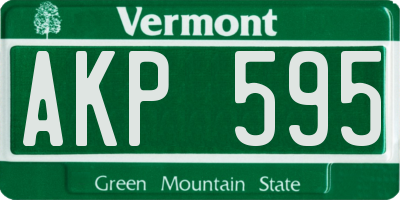 VT license plate AKP595