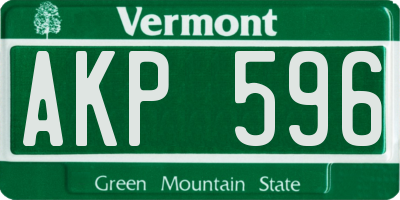 VT license plate AKP596