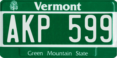 VT license plate AKP599
