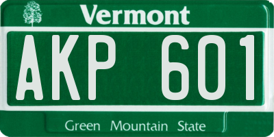 VT license plate AKP601