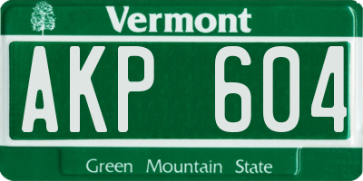 VT license plate AKP604