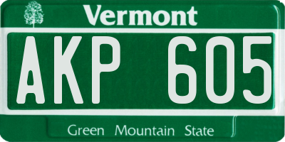 VT license plate AKP605