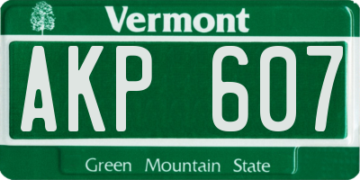 VT license plate AKP607