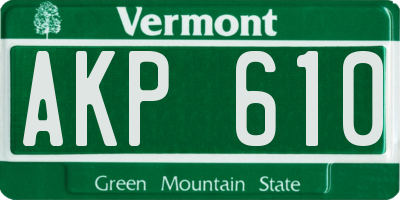VT license plate AKP610