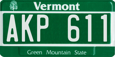 VT license plate AKP611