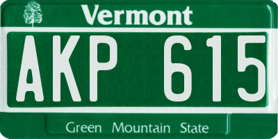 VT license plate AKP615